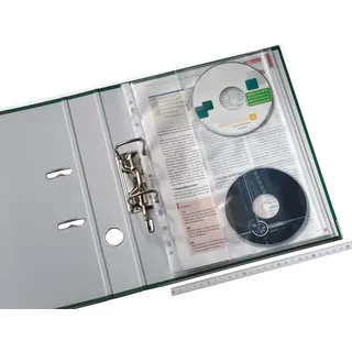 Leitz Prospekthüllen-Set mit je 2 CD-Klappen, 5 Stück, A4 Format, Farblos mit matter Oberfläche, 0,13 mm PP-Folie, Dokumentenecht, 47613003