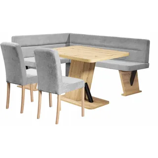 Home Affaire Eckbankgruppe Laros Sitzgruppe, Eckbank, Stühle, Tisch, (Set, 4tlg Set), perfekt für Küche, Esszimmer, Wohnzimmer, Bestseller grau