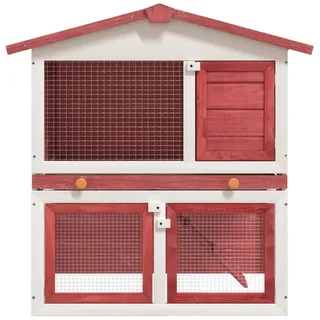 vidaXL Kleintierkäfig Kaninchenstall 94 x 35 x 35 cm rot