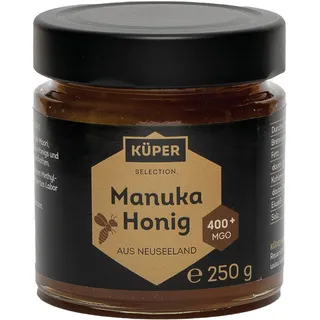 KÜPER SELECTION Manuka Honig 250g – Rohhonig mit 400+ MGO – natürliches Süßungsmittel aus Neuseeland als Brotaufstrich oder zu Tee, Joghurt & Pancakes