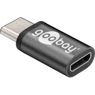 goobay USB-C auf Micro USB 2.0 Adapter Schwarz/Grau