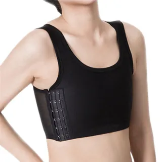 BaronHong Tribade gut aussehendes-T Tomboy Korsett, Kurze atmungsaktive EIS-Seidenfaser-Weste ohne Bindungen(Weiss,4XL) - 4XL