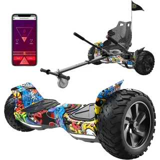 RCB Hoverboards SUV mit Sitz Off-Road, App-fähige Bluetooth Hoverboards, 8,5 '' Hummer + Hoverkart Go Kart für Self Balancing Scooter, Geschenk für Kinder