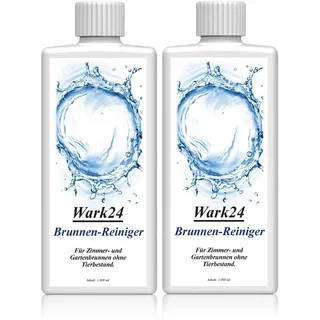 Wark24 Brunnenreiniger 2x 1L, Algenvernichter für Zimmer- und Gartenbrunnen, Algenmittel gegen Algen, Bakterien und Keime, Made in Germany