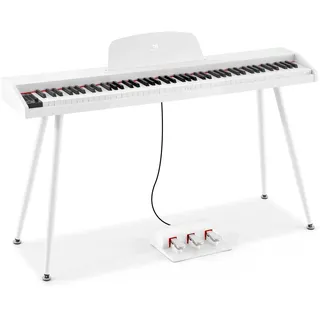 MUSTAR 88 Tasten Digitalpiano mit 3-Pedal-System für Anfänger, Weiß