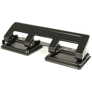 Böttcher-AG Pavo - Premium 4-fach Locher mit Anschlagschiene für 20 Blatt, schwarz, 8036554
