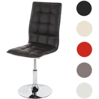 Einzelst�ck | Esszimmerstuhl HWC-C41, Stuhl Küchenstuhl, höhenverstellbar drehbar, Kunstleder ~ braun