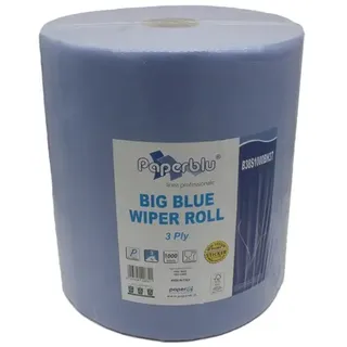 Putztuchrolle 3-lagig 340 m blau 37 x 34 cm, 1000 Abrisse/Rolle, 7 cm Kern, 1 Rolle/Paket