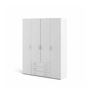 ac marca Kleiderschrank 4-türig 154 x 200 x 49 cm Weiß