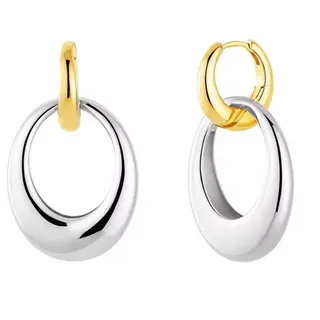 ROUGEMONT Paar Creolen Extravagante Trend Creolen Ohrringe zwei Tragevarianten Wasserfest, Wasserfest bunt