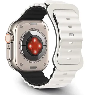 Aizgalxor Ocean Armband Kompatibel mit Apple Watch Ultra 49mm 46mm 45mm 44mm 42mm(Series 3/2/1), Sport Silikon Ersatzarmbänder Kompatibel für iWatch Ultra 3/2/1 Series 11/10/9/8/7/6/5/4/3/2/1/SE