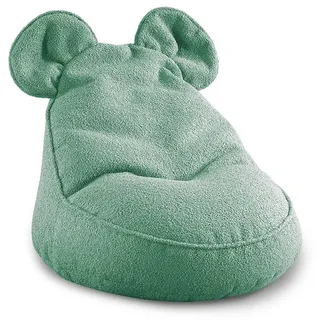 gutekissen Gutekissen® Kinder Sitzsack „Miki“ mit Ohren - Bequem, Montessori Sitzkissen für Kinderzimmer (Grün,68/68/50 mit Ohren)