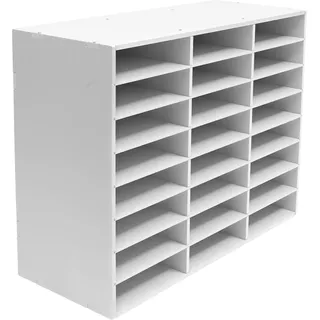 PBTERDTF 24 Fächer Schreibtisch Organizer Dokumentenablage PVC Briefablage Aktensortierer Aufbewahrung A4 Literatur-Organize Mehrzweckschrank für Büro Arbeitszimmer Schule Office (24-Weiß)
