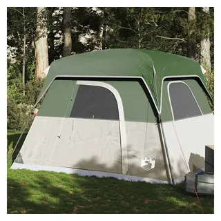 vidaXL Campingzelt 4 Personen Grün Wasserdicht