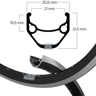 RYDE Felge ZAC 421 21-622, Ryde, schwarz, Loch, VL=8,5,