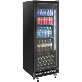 GastroHero Getränkekühlschrank GKS-230 I 230 L Getränkekühlschrank mit Glastür & LED I Flaschenkühlschrank abschließbar I Bierkühlschrank 0 bis +8 °C