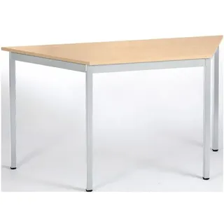 Sodematub Mehrzwecktisch ahorn, alu Trapezform, Vierkantrohr alu, 70,0/140,0 x 70,0 x 74,0 cm