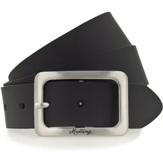 Mustang Ledergürtel mit eckiger Dornschließe in Schwarz-105