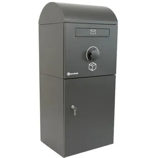 Parcelsafe SAFEL Anthrazit - Große Paketbox - 5 Jahre Garantie - Paketbox für Großpakete - diebstahlsicher - 3 Schlüssel - Paketbriefkasten für alle Zustelldienste - Patentierte Sicherheitsmerkmale