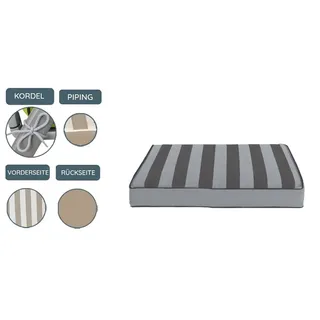 Sansibar Gartenauflage Sitzkissen (LBH 50x50x5 cm) - grau - LBH 50x50x5 cm