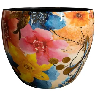 TS Collection - Blumentopf Sparkle Spring - 21x16 - Metall & Epoxy - Exklusive Haushaltswaren für den Innenbereich - Handgefertigt - Einzigartiger Druck - Entworfen von Lammie, 170925C