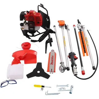 2 Takt Benzin Freischneider 4 in 1 Multitool 52cc Motorsense Benzin Rasentrimmer Garden Tool Inklusive Verlängerung Kombigerät Heckenschere Kombi System Freischneider