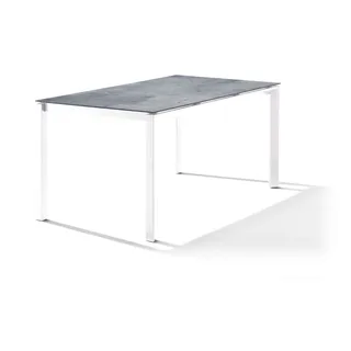 Sieger Exclusiv Lofttisch Polytec Tischplatte zement/graphit + Rundrohr-Geste...