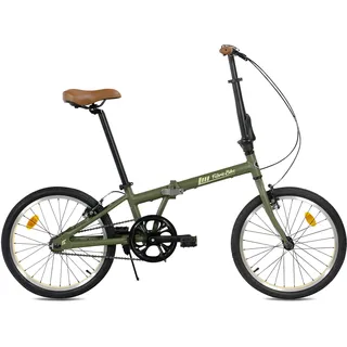 FabricBike Klappfahrrad, Alu-Rahmen, Single Speed, klapprad 20 Zoll, Folding, klapp Fahrrad, Klapprad Erwachsene, Fabric Bike Folding Bike (Cayman Green)