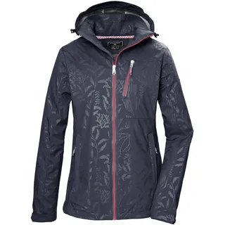 KILLTEC KOS 122 WMN SFTSHLL JCKT FLORAL, Damen Softshelljacke/Outdoorjacke mit abzippbarer Kapuze regulierbar, Gr. 42,