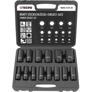 TECPO Kraft Steckschlüssel Satz 1/2" 10-32 mm