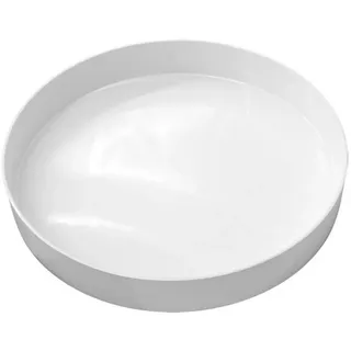 Spetebo - Kerzentablett rund weiß hochglanz - 25 cm - Serviertablett glänzend mit Rand