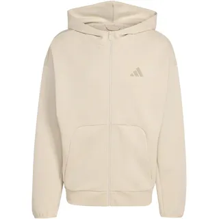 adidas Men's Future Icons SMALL Logo Full-Zip Hoodie, Crystal Linen, XXL