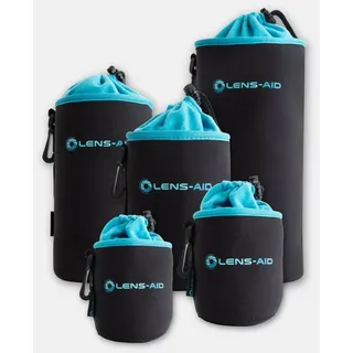 Lens-Aid Neopren Objektivbeutel mit Fleece-Fütterung  Set: XS, S, M, L, XL