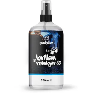 GrizzlyClean effektiver Brillen Reiniger - Brillengläser Reiniger für streifenfreien Glanz - Intensives Brillen Reinigungs Spray - Reinigungsspray für Lese-, Sport- und Sonnenbrillen (250ml)