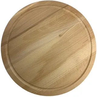 EFO Holzbrett rund ⌀35cm | Schneidebrett Holz aus Naturholz für schonendes, messerschonendes Schneiden | Küchenbrett zum stilvollen Servieren | Brotzeitbrett für Küche, Grill und Picknick | Buchenholz