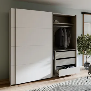Die Möbelfundgrube Schwebetürenschrank 220 x 210,5 x 61,2 cm Weiß
