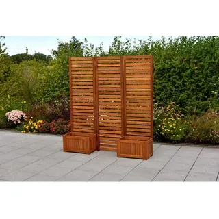 Merxx Sichtschutz mit Blumenkästen 158 x 14 x 32,5 cm Braun