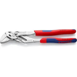 Knipex 86 05 250 Zangenschlüssel Zange und Schraubenschlüssel in einem Werkzeug mit Mehrkomponenten-Hüllen verchromt 250 mm