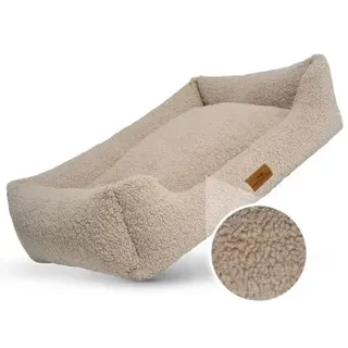 Freudentier Orthopädisches Hundebett aus kuschelweichem Teddystoff M)