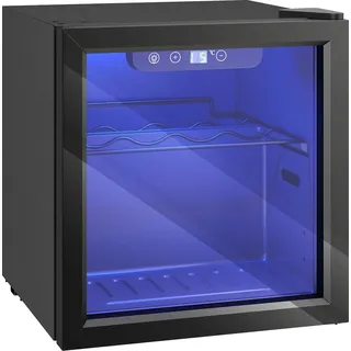 HOMCOM Weinkühlschrank 12 Flaschen 36 Liter Getränkekühlschrank Klein, Weinschrank Flaschenkühlschrank mit 4-16°C, Doppelglastür, LED-Beleuchtung, LED Display, Wine Fridge, Schwarz   Aosom