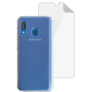 Skech Matrix Bundle für Samsung Galaxy A40 mit Silikon Case Slim + Schutzfolie