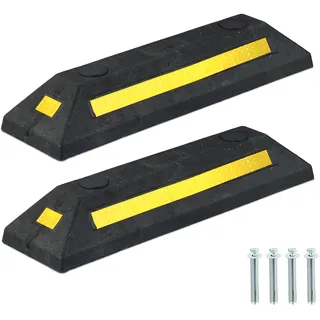 Relaxdays Radstopper, 2er Set, Gelb,Schwarz