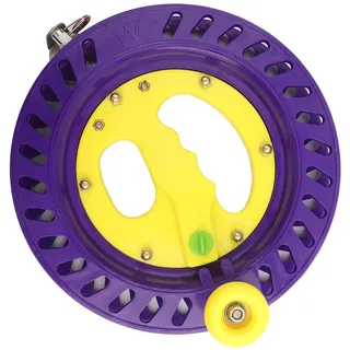 BONKZEBU 22 cm Drachenschnurwickler, Robuster Kunststoff, Professionelle Drachenschnurrolle Zum Angeln Im Freien, mit Drachenschnur und Anschluss (Lila Gelb)