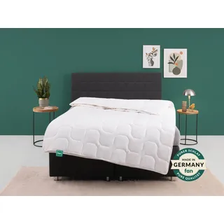 fan Baumwollbettdecke, Kansas, fan Schlafkomfort Exklusiv, Füllung: Baumwolle, Bezug: 100% Baumwolle, Naturfaser sowohl im Bezug als auch in der Füllung - kochfest bis 95 °C weiß 135 cm, x 200 cm