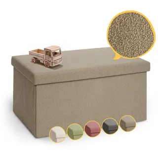 Laleni Sitzbank mit Stauraum groß - Truhenbank mit Stauraum 76x38 cm - Sitztruhe mit Stauraum - Bequemer Hocker mit Stauraum - Aufbewahrungsboxen Kinderzimmer - Storage Bench - Sitzbox in Taupe