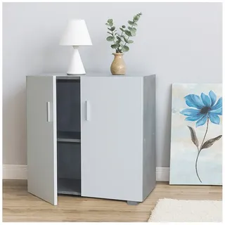 Hti-Living Sideboard 2 Fächer Thekla Beton-Weiß Kommode Midischrank HTI-Living