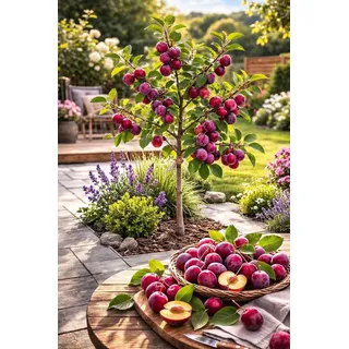 Pflaume ‘Königin Viktoria’ 100–120 cm selbstbestäubend Prunus domestica Victoria süßer Ertrag robuste Obstpflanze Gartenbaum