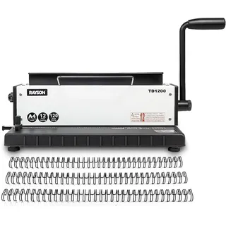 RAYSON Drahtbindemaschine, 34 Löcher, 120 Blatt Binden, Din A4, TD-1200