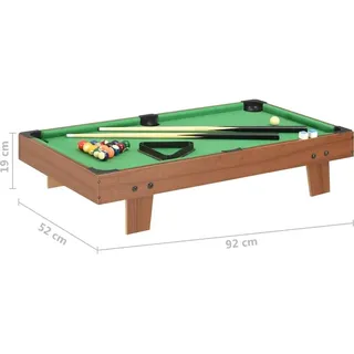 vidaXL 3-Fuß-Mini-Billardtisch 92×52×19 cm Braun und Grün