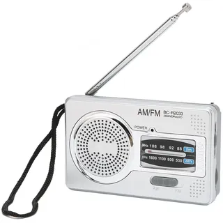Tragbares AM/FM-Radio, Kleine, Stilvolle Geschenke, Silbergraues Mini-Taschenradio, Miniatur-Duschradios Im Taschenformat